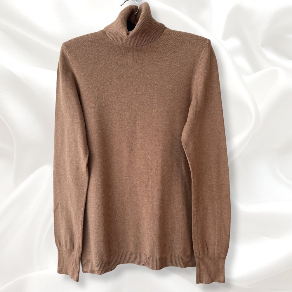 Vintage GAP Lightweight Beige Tan Turtleneck Sweater | Women’s Size Medium